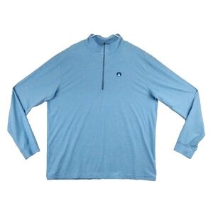 Straight Down Mens Blue Heather 1/4 Zip Long Sleeve Pullover Shirt XXL TTG
